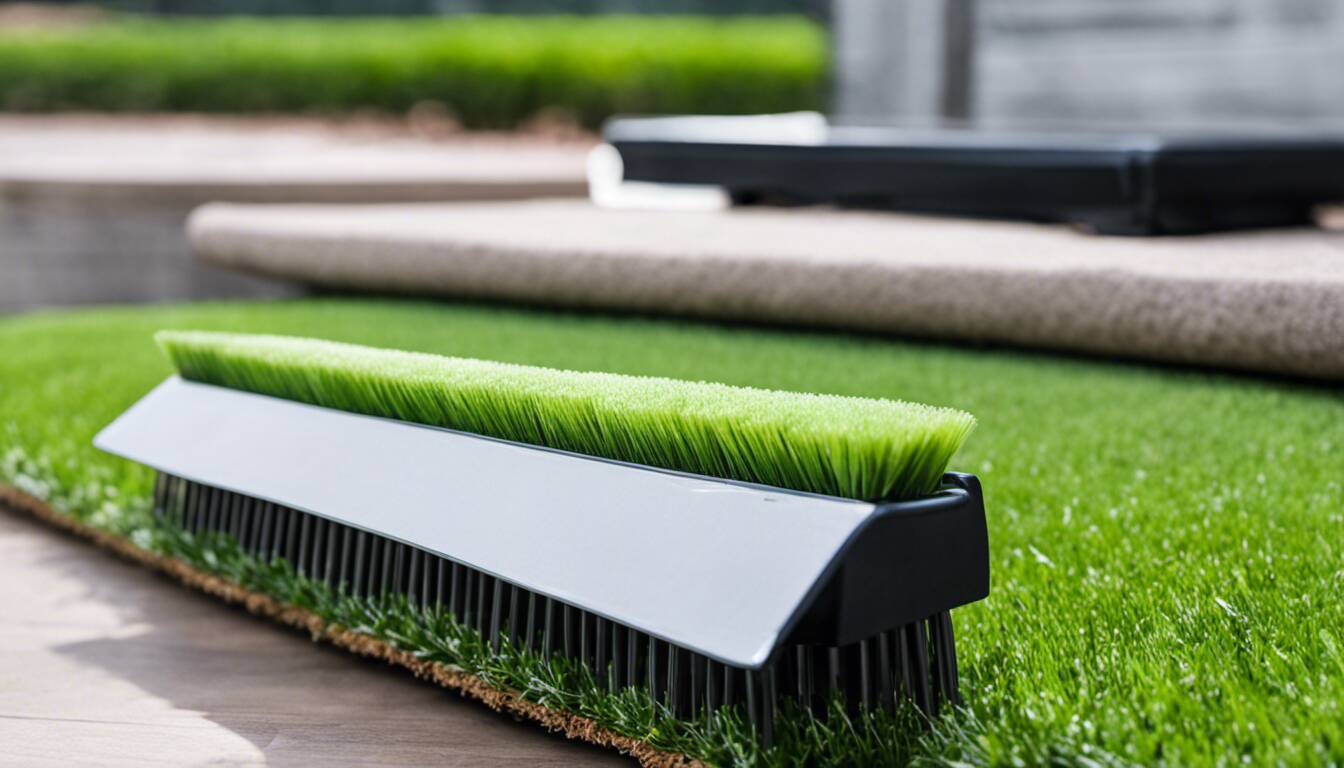 artificial grass brush with collection box